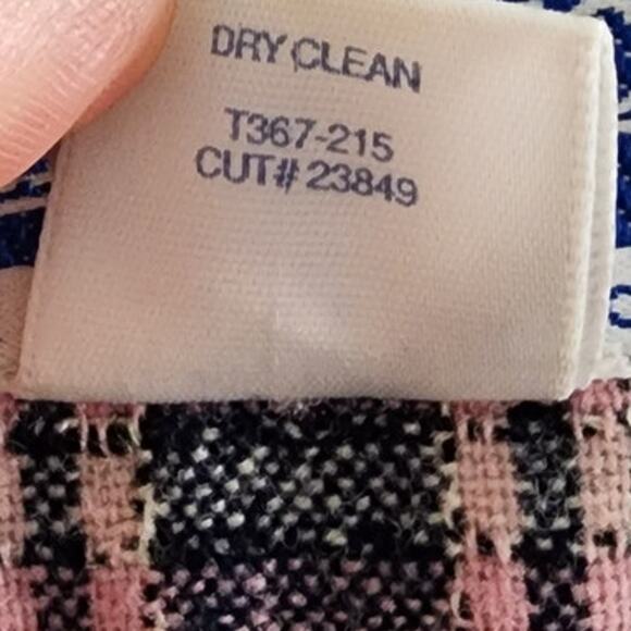 Vintage Pendleton Plaid Wool Blend Blazer Jacket Pink Blue Plus 16 - Picture 5 of 8